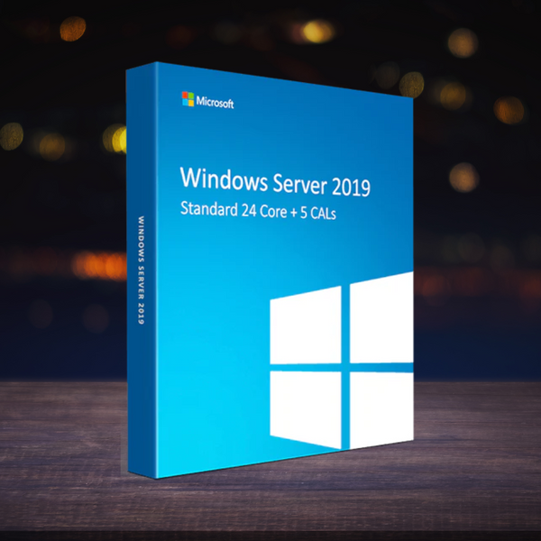 Windows Server 2019 Standard 24 Core + 5 User CALs