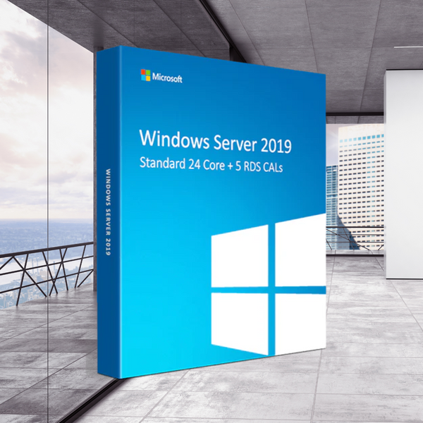 Windows Server 2019 Standard 24 Core + 5 RDS CALs