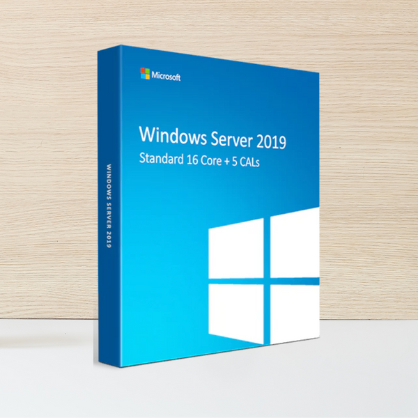 Windows Server 2019 Standard 16 Core + 5 User CALs