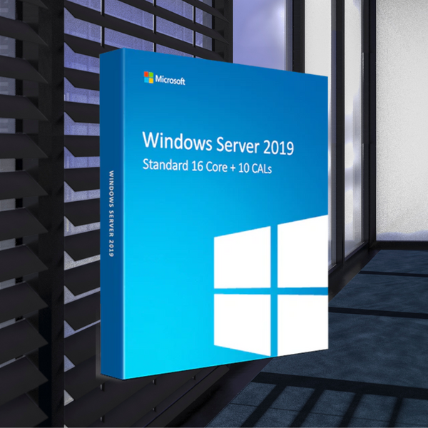 Windows Server 2019 Standard 16 Core + 10 User CALs