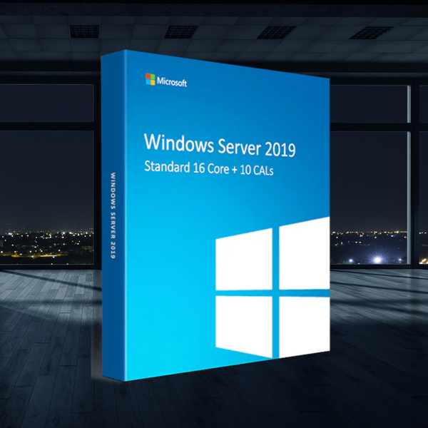 Windows Server 2019 Standard 16 Core + 10 Device CALs